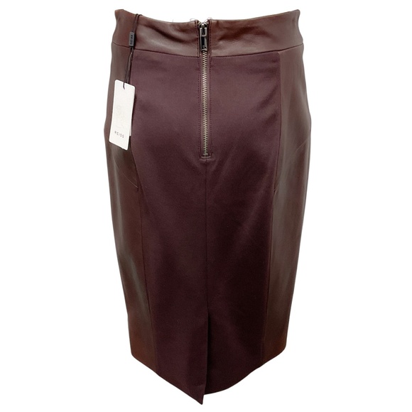 REISS BERRY REAGAN LEATHER PENCIL SKIRT - Picture 3 of 5